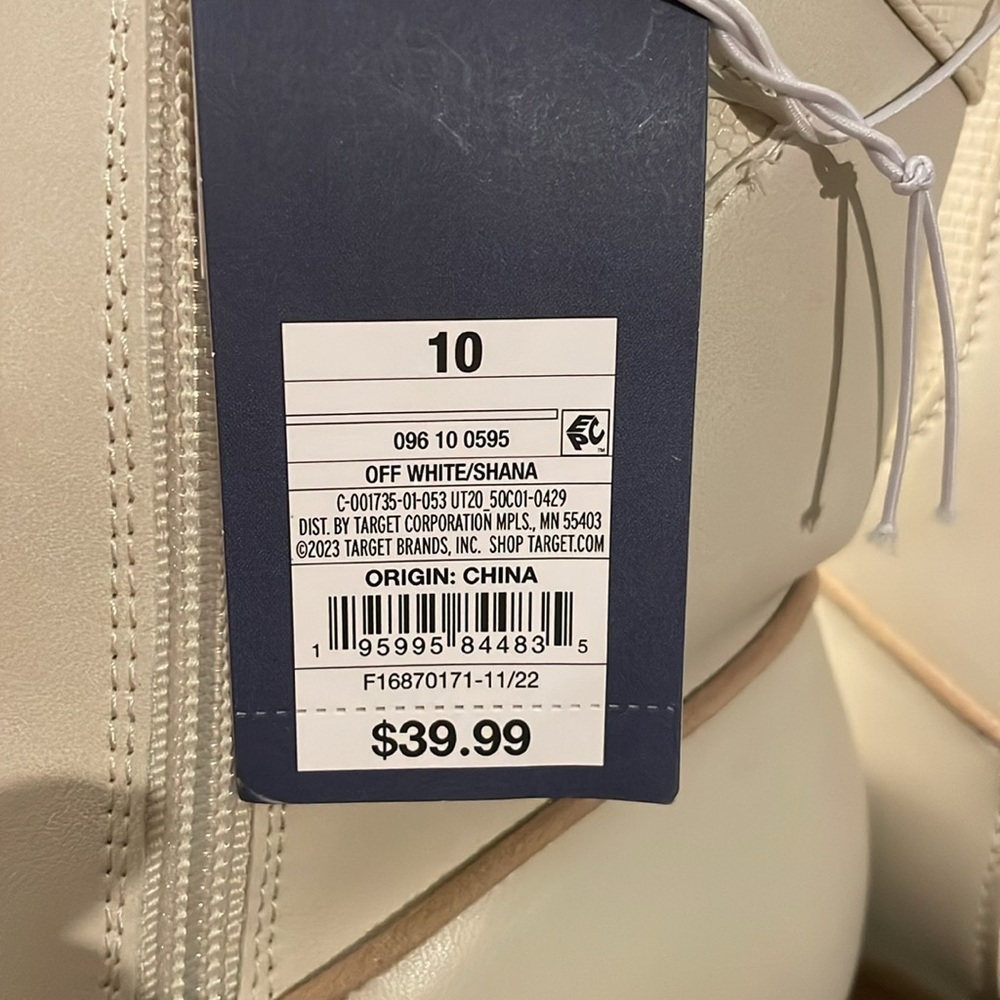 NWT UNIVERSAL THREAD OFF WHITE SHANA WESTERN BOOTS WOMEN 10 - Picture 7 of 11
